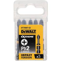 Dewalt Impact Torsion Bits PH2 50mm Pack of 5 DEWDT7998TQZ