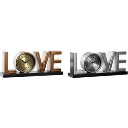 Dkd Home Decor Namizna ura Love Kobber Sølvfarvet Jern (39 x 8 x 15 cm) (2 enheder) Bordur