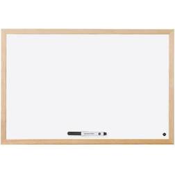 Bi-Office Non Magnetic Melamine Whiteboard Pine Wood Frame 40x30cm