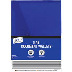 The Home Fusion Company 5 x A5 File Document Filing Plastic Wallets Folders Yellow Red Clear Purple/Yellow