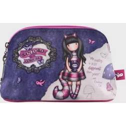 Santoro London Rejsetoilettaske Gorjuss Cheshire cat Lilla (21 x 14 x 8.5 cm)