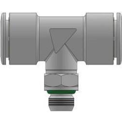 T-stykke, Med Gevind I Midten, Push-in Fitting, ø8, G1/8 Bspp, Aisi316l, Ce1935/2004 -nsf Godkendt