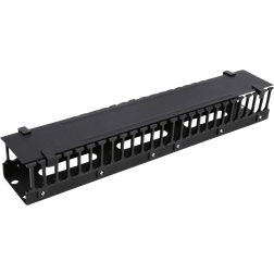 Deltaco 19" cable management metal/plastic finge