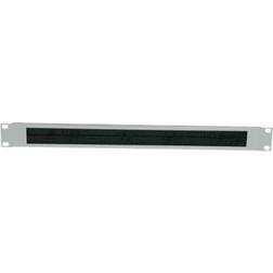 IC Intracom Intellinet 19" Cable Entry Panel, 2U, with Brush Insert, Grey rack kabel indgangspanel med børste 2U