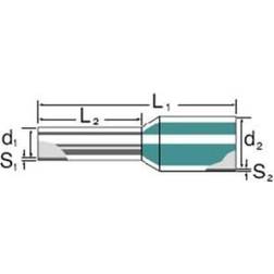 Weidmüller H0.5/12 OR, Stiftkabelsko, Rak, Metallisk, Orange, 0,5 mm ² 1,2 cm, 8 mm