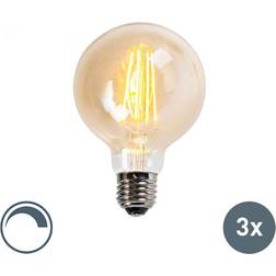 Luedd Sæt med 3 E27 dæmpbare LED-glødelamper goldline G95 5W 450LM 2200K