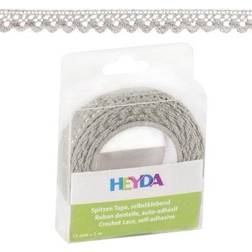 HEYDA Spitzentape 15mmx2m Baumwolle Grau