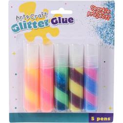 Glitter lim set, 5 x 20 ml