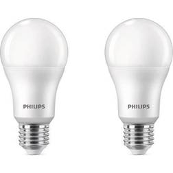 Philips LED pære 13W/827 (100W) mat 2-pak E27