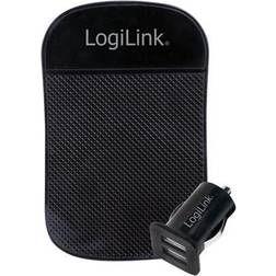 LogiLink Smartphone car holder and charger 2 USB-A 15.5W