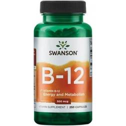Swanson Vitamin B12 500 mcg 250 kapslar