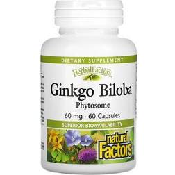 Natural Factors Ginkgo Biloba, Phytosome, 60 mg, 60 Capsules 60