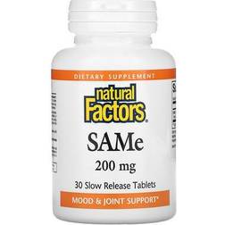 Natural Factors SAMe (Disulfate Tosylate) 200 mg, 30 Slow Release Tablets