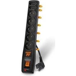 ACAR Power strip P7 3M black with 7 sockets