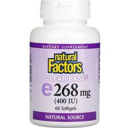 Natural Factors Clear Base Vitamin E, 268 mg (400 IU) 60 Softgels 60