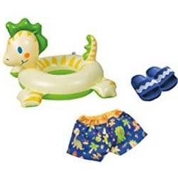 Heless 22 Swimming Set For Dolls In Dinosaur Design, 3 Pieces With Swimming Trunks