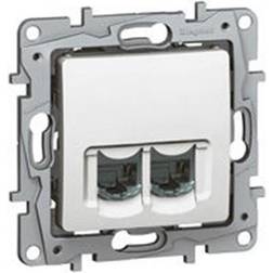 Legrand Niloé Dubbelt Telefonuttag RJ 11 Vit 10 St