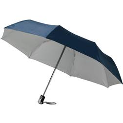 Bullet 21.5in Alex 3-Section Auto Open And Close Umbrella (Pack of 2) (One Size) (Navy/Silver)
