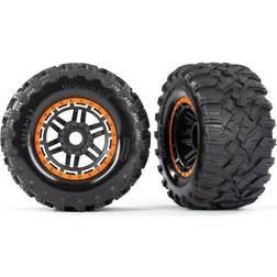 Traxxas 8972T Däck & Fälg Maxx/Svart/Orange (17mm) 2,8 TSM (2)