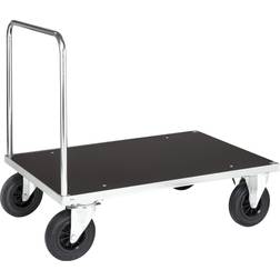 Konga Mekaniska mek KM531 zinc plated platform truck, standard model, LxW 1200 x 800 mm, 2 swivel castors with stops, 2 fixed castors