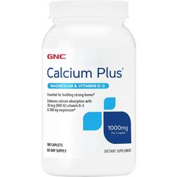 GNC Calcium Plus Magnesium & Vitamin D-3 1000 mg 180 Caplets