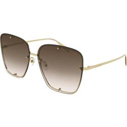Alexander McQueen AM 0364S 002, SQUARE Sunglasses, FEMALE