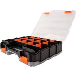 DeLock Toolbox 2 x 17 compartments plast svart, orange