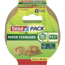 TESA pack Paper Standard Cinta de Embalaje Hecha de Papel Ecológico 56% de Material Biológico Eficiente y Reciclable 25 m x 38 mm Marrón