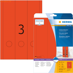 Herma Special Perforerade permanenta självhäftande ogenomskinliga pappersarkiveringsetiketter Röd 61 x 297 mm 60 etikett(er) (25 ark x 3) (513