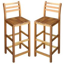 Be Basic Solid Acacia Wood Bar Stool 110cm 2pcs