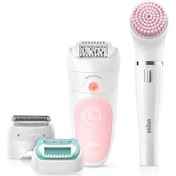 Braun Epilateur Set Beaute Tete 28 Pinces W&d 2vit Tete Rasage Brosse Nettya Ses5875bs