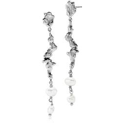 Sistie Signe Kragh Earrings - Silver/Pearls