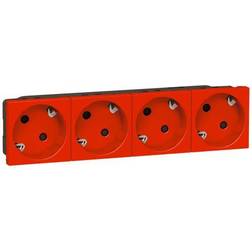 Legrand Stik Schuko 4X2 16A 8M AUT Rød 5 st