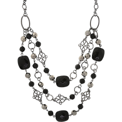 1928 Jewelry Figaro Beaded Necklace - Black