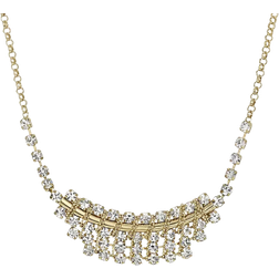 1928 Jewelry Link Round Statement Necklace - Gold/Transparent