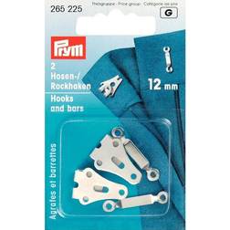 Prym Trouser and Skirt Hooks/Bars Silver col 12 mm