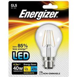 Energizer 4.3w LED Filament Gls B22 Warm White