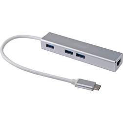 Equip 133481 USB-C USB-hub gigabit adapter/silver