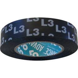 Cimco Tape pvc sort M/HVID tekst L3 15MMX10M