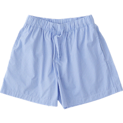 Tekla Poplin Pyjamas Shorts in Pin Stripes