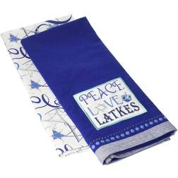 Design Imports Peace Love Latkes Dish Towels Set 2pcs