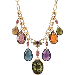 1928 Jewelry Cable Statement Necklace - Copper/Multicolour