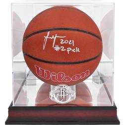 Fanatics Jalen Green Houston Rockets Autographed Wilson Replica Basketball with 2021 #2 Pick Inscription & Mahogany Team Logo Display Case