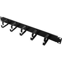 LogiLink 19" cable management bar 1U with 5 fixed metal brackets black