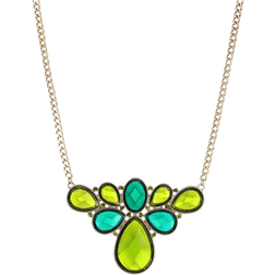 1928 Jewelry Link Collar Necklace - Gold/Green