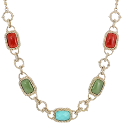 1928 Jewelry Link Collar Necklace - Gold/Multicolour