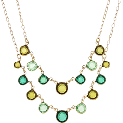 1928 Jewelry Link Collar Necklace - Gold/Green