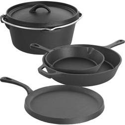 MegaChef Pre-Seasoned Cookware Set with lid 5 Parts