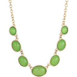 1928 Jewelry Link Collar Necklace - Gold/Green