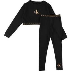 Calvin Klein Girl's CK One Pyjama Set - PvhBlack/W/PvhBlack (G80G800583)